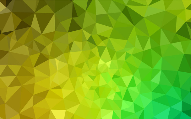 Verde claro, cubierta de poli baja vector amarillo. Ilustración abstracta moderna con triángulos. Un diseño completamente nuevo para su prospecto
. - Vector, Imagen
