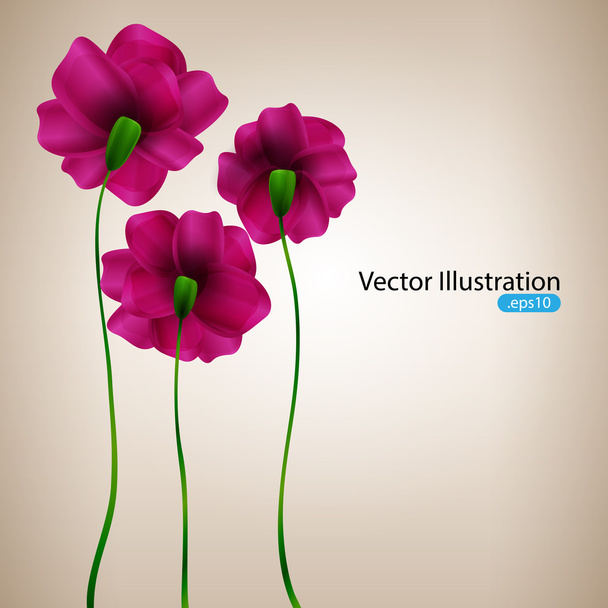 Vector background with pink flowers. - Vector, Image
