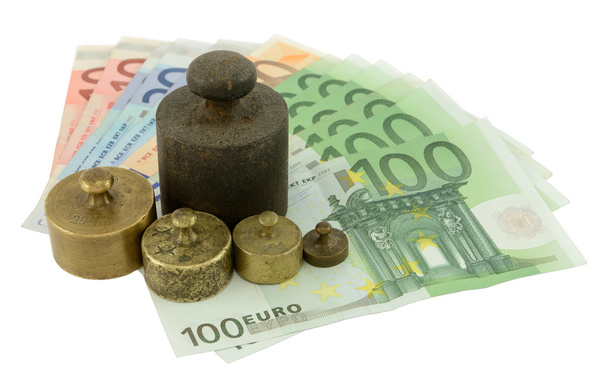 ユーロのお金の重み - 写真・画像