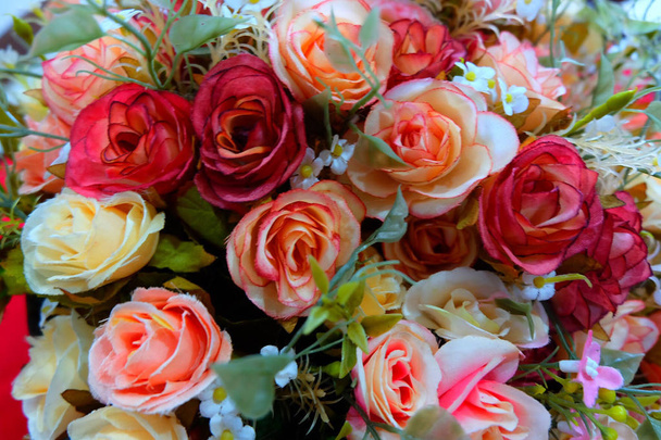 ロマンチックなバラの結婚式の花束背景、レトロなフィルター - 写真・画像