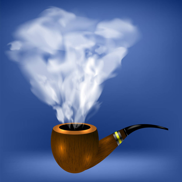 Retro Wooden Smoking Pipe - Vector, afbeelding