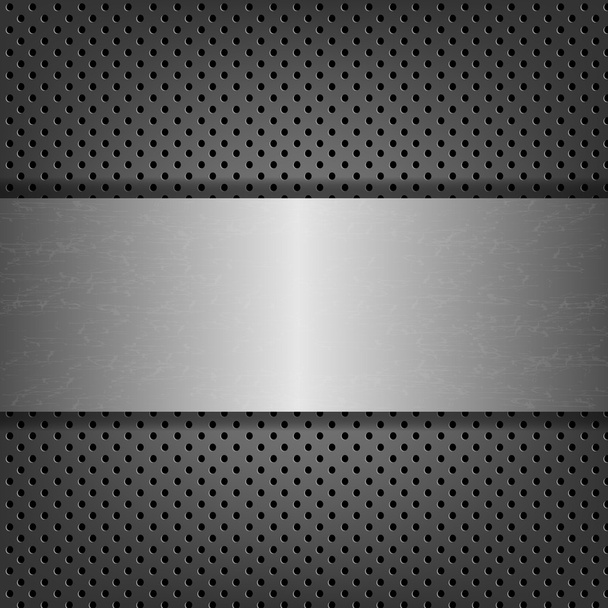 Metal Background With Metal Plate - Vector, Image