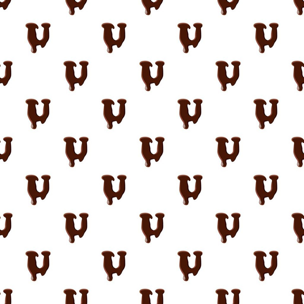 Letter U from latin alphabet made of chocolate - Vector, imagen