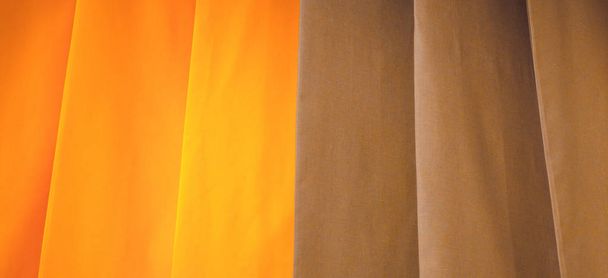 Displayed curtains samples hanging in the store - Фото, изображение