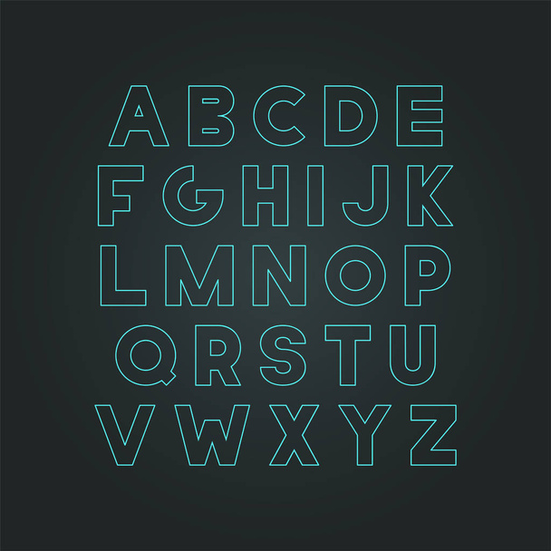 Vector modern neon font - creative design, trendy english alphabet. - Vettoriali, immagini