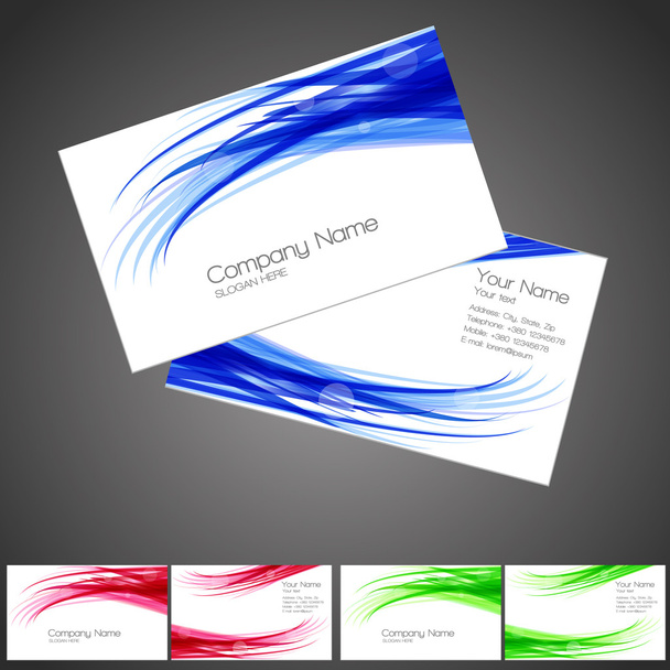 Vector three business card set, elements for design. - Vector, Image