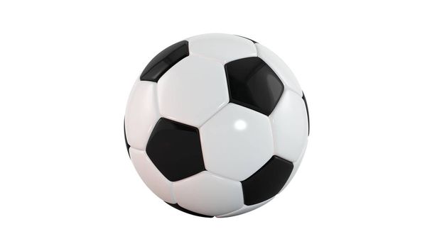 Реалістичний футбольний м'яч або футбольний м'яч на білому тлі. 3D стиль м'яч ізольований на білому тлі. 3D візуалізація
 - Фото, зображення