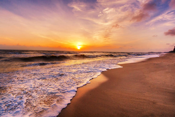 Landscape of  tropical island beach, sunrise shot - Photo, Image