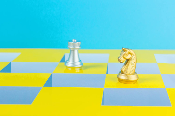 chess game colour pop art  abstract image background. - Foto, Imagen