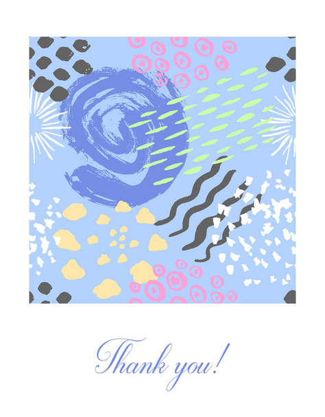Vector card with color ink brushes grunge pattern. Hand drawing background . - Vector, imagen
