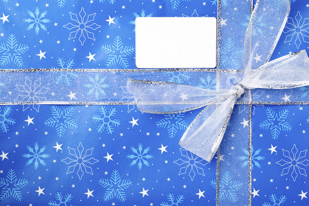 930 детальный вид синей рождественской коробки с плакатом
 - Фото, изображение