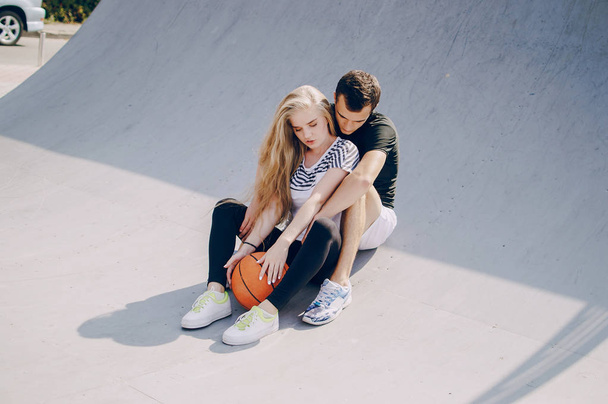 couple doing sporty activities together - 写真・画像