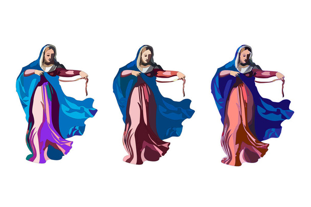 Vektor Illustration für: die Aufnahme Mariens in den Himmel, auch bekannt als das Fest der Jungfrau Maria und das Einschlafen der seligen Jungfrau Maria oder Entschlafung der Gottesmutter. - Vektor, Bild