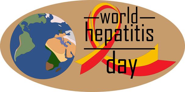 Векторна ілюстрація стрічку для Всесвітній день гепатит. - Вектор, зображення