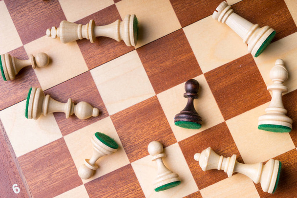 Chess business concept, leader & success from top view - Φωτογραφία, εικόνα