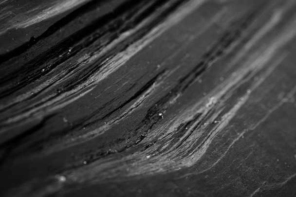Black glossy background of painted wood planks. - Φωτογραφία, εικόνα