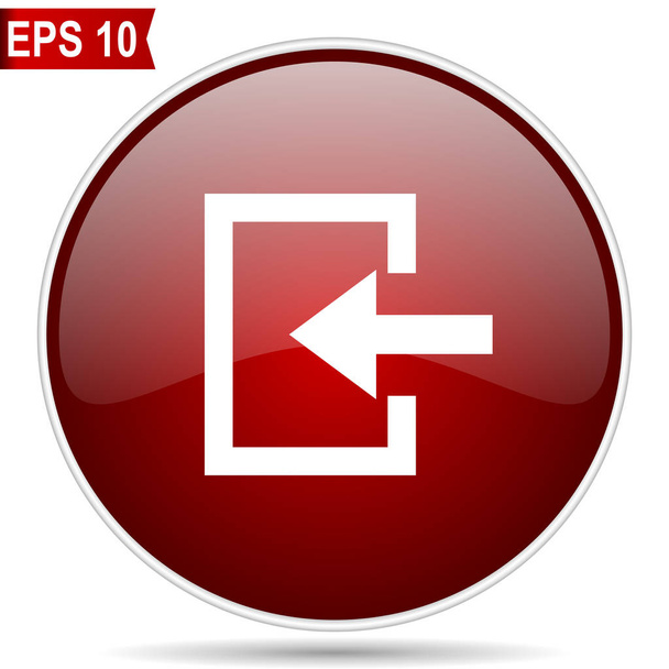 Enter cherry red glossy round web vector icon. Editable simple circle modern design internet button on white background.  - Вектор, зображення