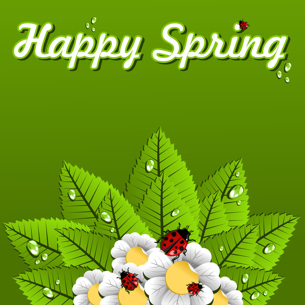 Щаслива весна листя фон
 - Вектор, зображення