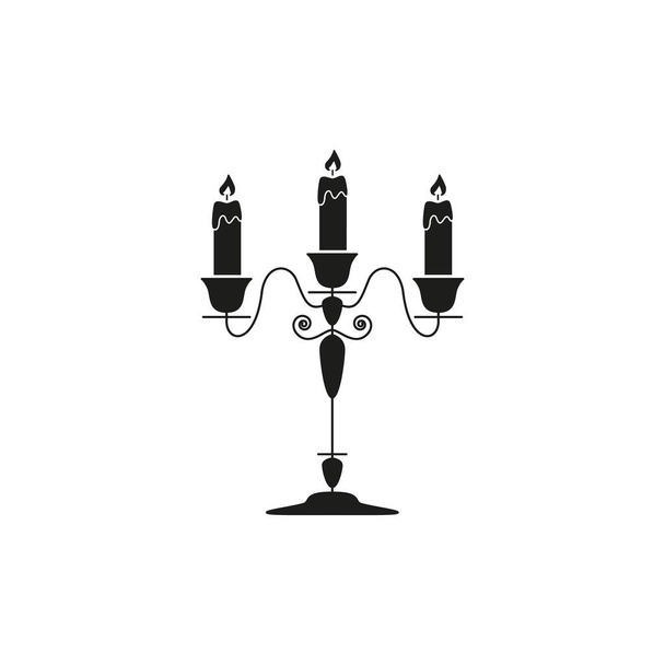 Candlestick black icon - Vector, Image