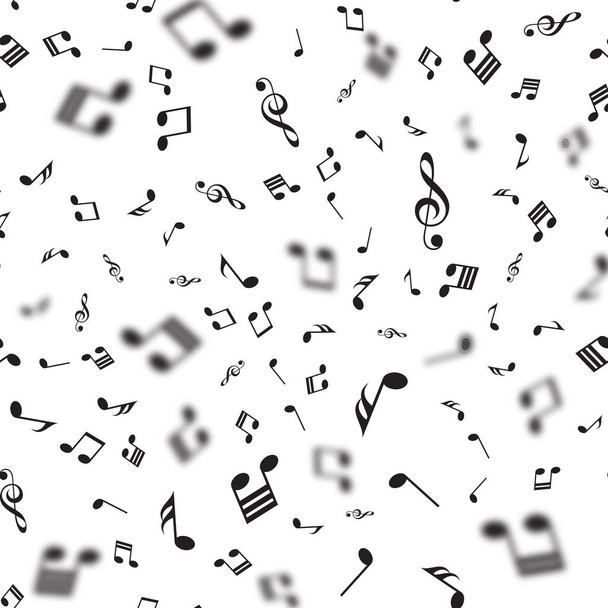 Seamless pattern with falling music notes. Vector. - Vektor, kép