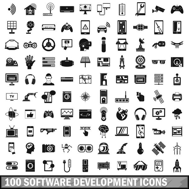 100 set di icone di sviluppo software, stile semplice
  - Vettoriali, immagini