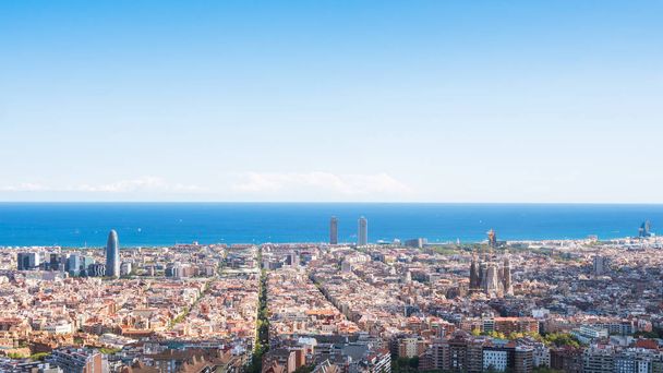 Panoramic view of the city of Barcelona from the Carmel's bunkers - Photo, Image