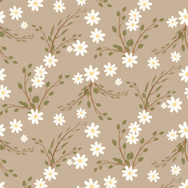Seamless floral pattern. Isolated Vector illustration. Natural design elements - Vektori, kuva