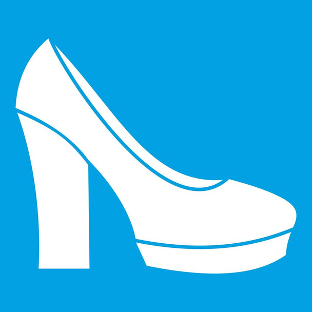 High heel shoes icon white - Vector, afbeelding