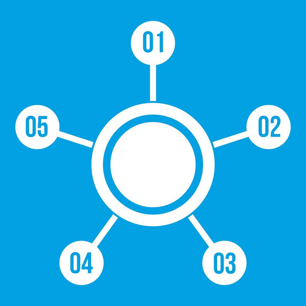 Circle chart with numbers icon white - Vector, Image