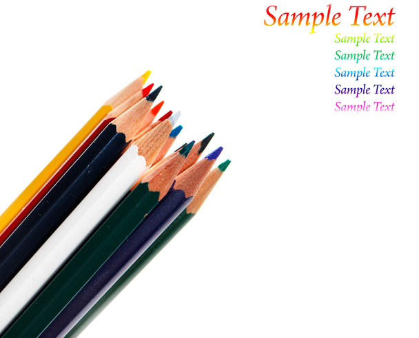 Colored pencils isolated on white - Foto, imagen