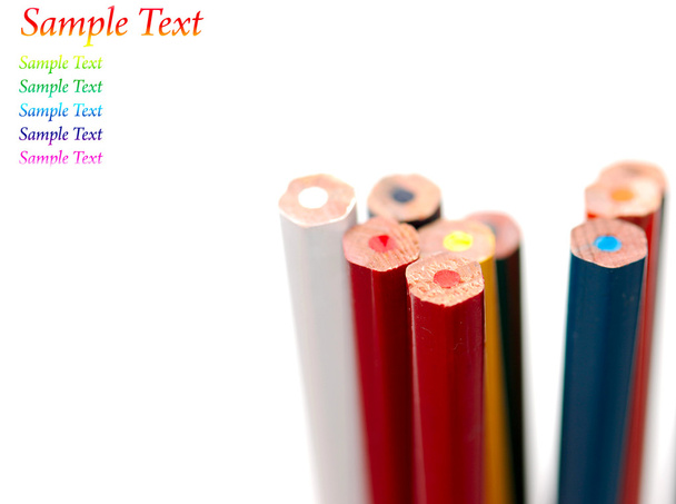 Colored pencils isolated on white - Foto, Bild
