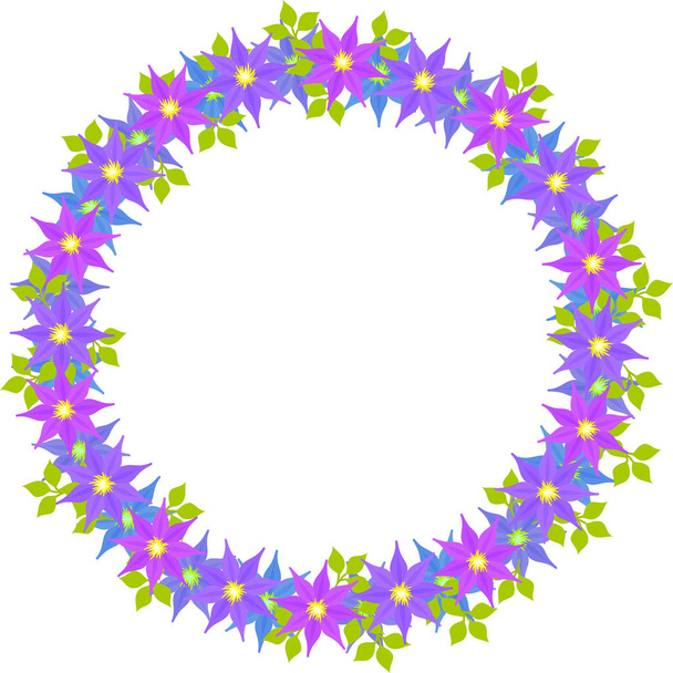 The frame that is made with clematis - Vector, afbeelding