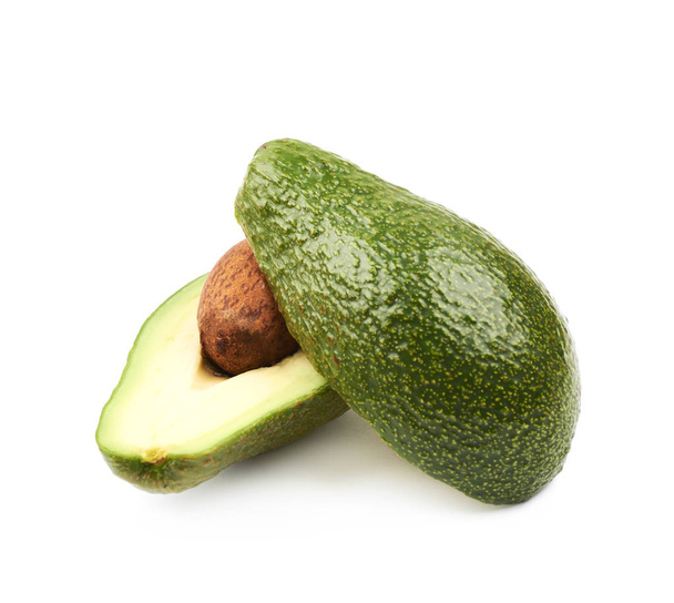 Cut sliced ripe avocado isolated - Foto, Imagen