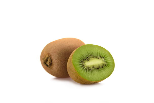 close up view of fresh and ripe kiwi isolated on white - Фото, изображение