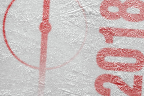 Hockey arena with markings. Fragment, concept, hockey, background - Zdjęcie, obraz
