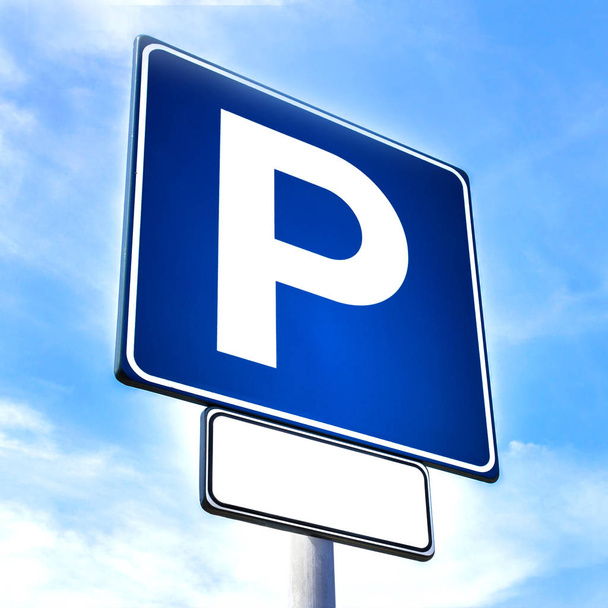 Bezplatné parkování ulice signál. Prázdné etikety pro kopírování prostor. - Fotografie, Obrázek