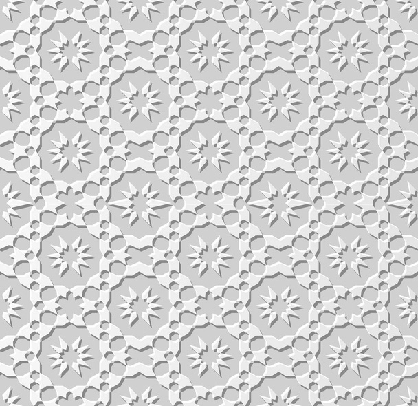3D γεωμετρία Ισλαμικής Τέχνης Λευκή Βίβλο σταυρό μοτίβο απρόσκοπτη υπόβαθρο, διάνυσμα φόντο μοτίβο διακόσμηση για το σχεδιασμό web banner ευχετήρια κάρτα - Διάνυσμα, εικόνα