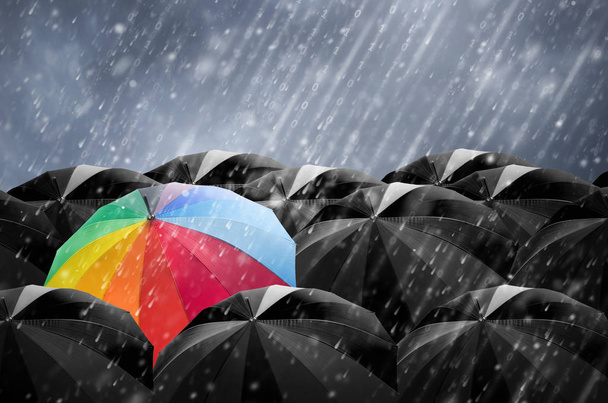 Protección de datos, que protege el paraguas en una tormenta
. - Foto, Imagen