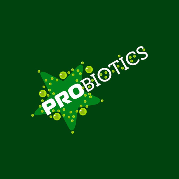 Probiotika logo. Koncept složkou zdravé výživy pro léčebné účely. jednoduchý plochý trend moderní logotyp grafický design izolovaných na bílém pozadí - Vektor, obrázek