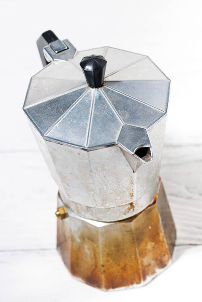vintage geyser coffee maker, closeup - Fotografie, Obrázek