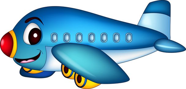 Avião dos desenhos animados voando
 - Vetor, Imagem