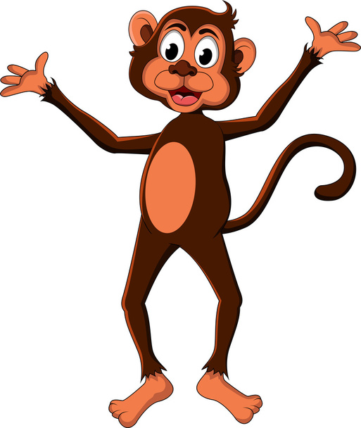 aranyos majom rajzfilm kifejezés - Vektor, kép