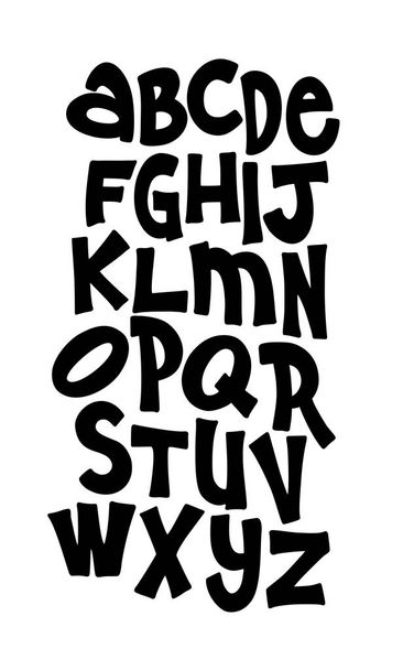 Hand lettering font. Vector alphabet - Vetor, Imagem
