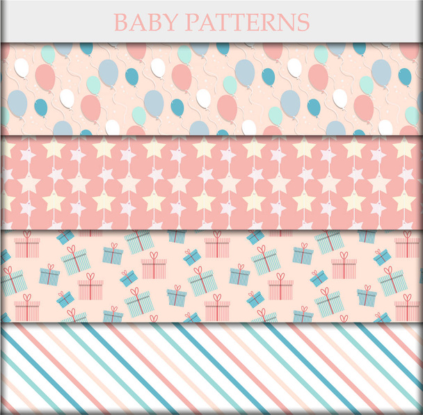 A set of 4 seamless patterns - Vector, afbeelding
