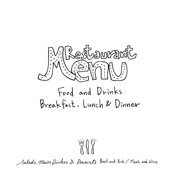 Restaurant poster / Sketchy food menu illustrations - vector - ベクター画像