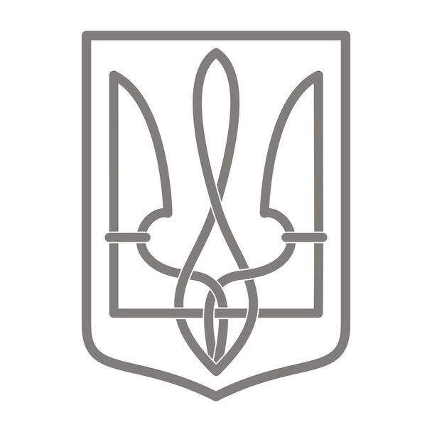 icône vectorielle avec armoiries de l'Ukraine. Trident ukrainien. Tryzub. Symboles nationaux de l'Ukraine
. - Vecteur, image