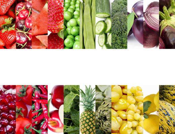 Collage aus Obst und Gemüse - Foto, Bild