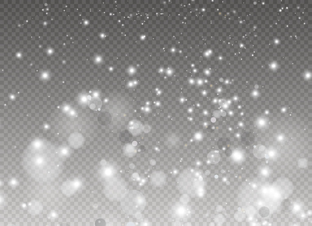 Vonken van witte en gouden sterren glitter speciaal lichteffect. Vector schittert op transparante achtergrond. Christmas abstract - Vector, afbeelding