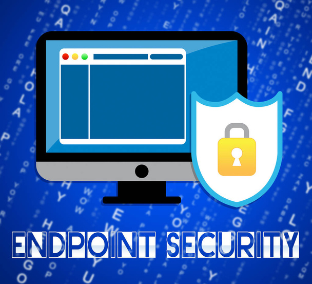 Endpoint Security Safe System mostra proteção contra ameaça virtual à Internet - ilustração 2d
 - Foto, Imagem