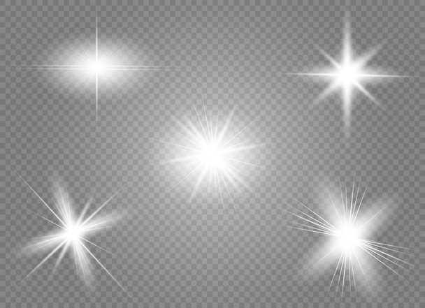 Glow light effect. Star burst with sparkles. Vector illustration. - Vector, Image